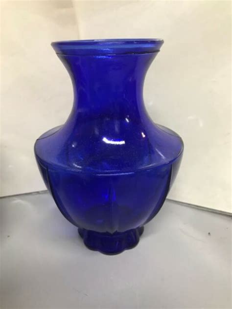 Vintage Indiana Glass Cobalt Blue Flower Vase 6 Ebay