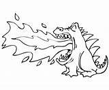 Coloring Fire Pages Kids Dragon Popular Breathing sketch template