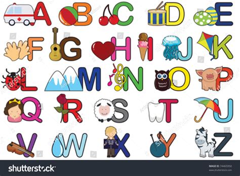 vector illustration   set  alphabet letters