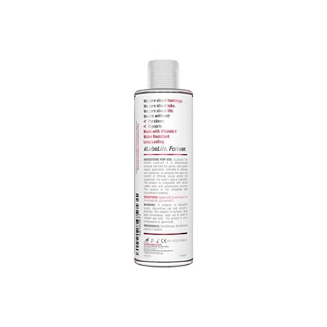 lubelife thin silicone based long lasting lubricant 8 oz intimate