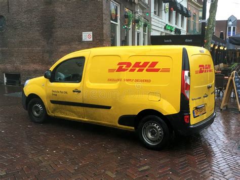 dhl delivery car editorial photography image  service