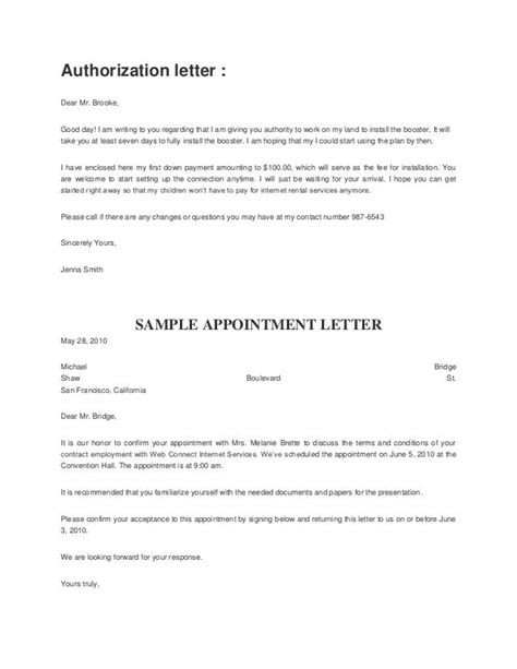 authorization letter  company representative sample master