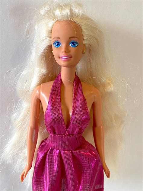 vintage  mattel blonde barbie doll super long hair etsy