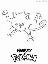 Pokemon Mankey sketch template