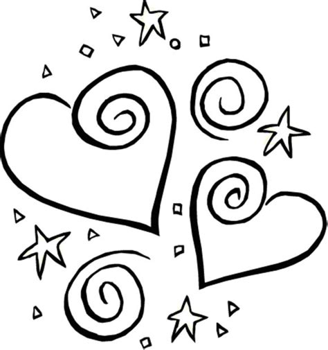 stars  heart valentine coloring page valentine coloring pages