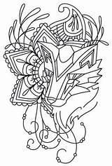 Coloring Pages Mandala Embroidery Wolf Colouring Urban Threads Designs Unique Book Pattern Patterns Fox Skull Anima Adult Awesome Paper Tattoo sketch template