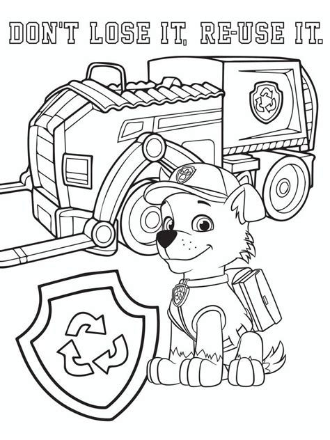 paw patrol coloring page rocky     collection  easy