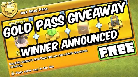 surprise gold pass giveaway clash of clans gold pass giveaway on 200