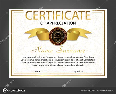 certificate  appreciation diploma template winning  competition