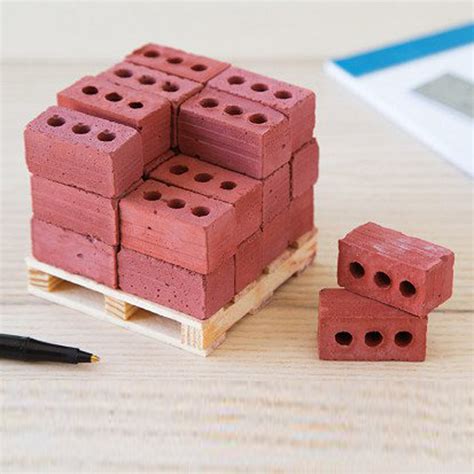 pcs mini cement cinder bricks build   tiny wall mini red bricks educational toys