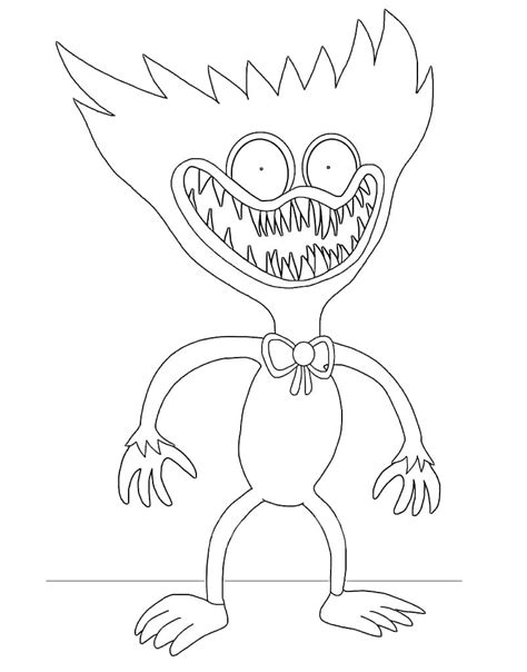 coloring page huggy wuggy fnf print