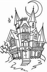 Coloring Keyhole Arch Moonlit Mansion Designlooter Visit Halloween Haunted sketch template