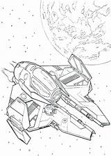 Coloring Pages Ship Spaceship Wan Obi Alien Drawing War Wars Star Space Getcolorings Buzz Lightyear Getdrawings Color Ships Printable Colorings sketch template