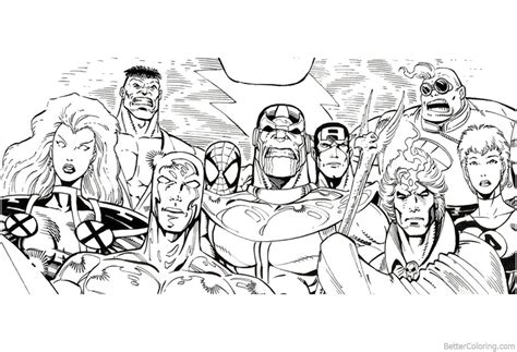 avengers infinity war characters coloring pages super heros