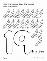 Number 19 Coloring Printable Writing Counting Drawing Line Getcolorings Pages Color Getdrawings sketch template