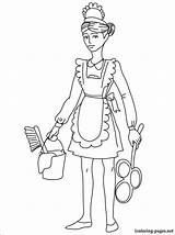 Maid Coloring Drawing Pages Getdrawings Designlooter 750px 04kb sketch template