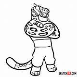 Panda Fu Kung Tai Lung Draw Drawing Characters Cartoon Sketchok Step Kungfu Easy sketch template