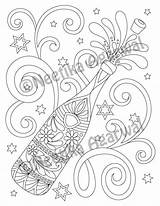 Coloring Pages Champagne Printable Etsy Adult A5 Choose Board Sold sketch template