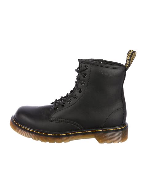dr martens kids kids leather boots black sizes   girls wdrrs  realreal