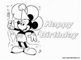 Birthday Disney Coloring Happy Pages Getcolorings sketch template