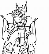 Wargreymon Digimon Lineart sketch template