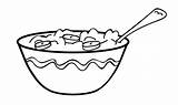 Cereal Bowl Clipart Porridge Coloring Cartoon Colouring Pages Bowls Drawing Drawings Cliparts Clip Oatmeal Spoon Empty Transparent Library Food Icons sketch template