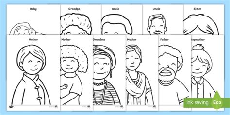 family colouring pages junior  senior infants