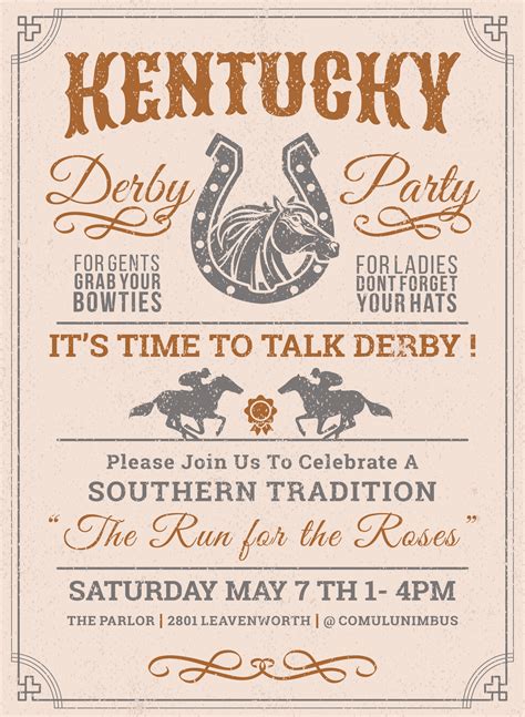 kentucky derby party invitation  vector art  vecteezy