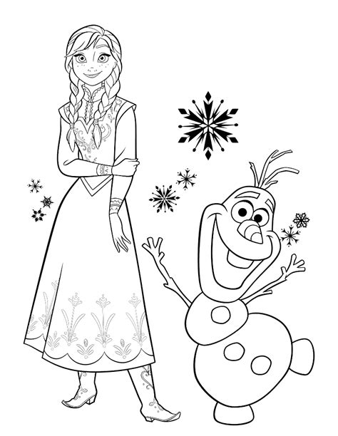 coloring page anna  olaf