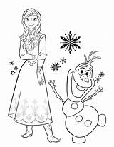 Anna Olaf Coloring Frozen Pages sketch template
