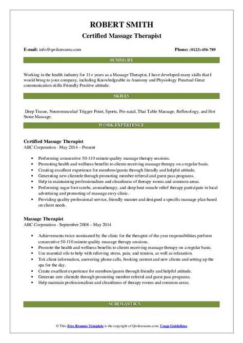 Sample Resume Massage Therapist Massage Therapist Resume