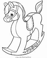 Christmas Coloring Pages Toys Printable Toy Gifts Sheets Fun Back Presents Hours Go Rocking Kids Horse Upon Children Play Print sketch template