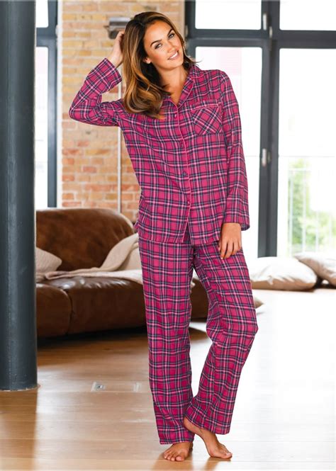 pyjama en flanelle fuchsia  carreaux bpc bonprix collection bonprixfr