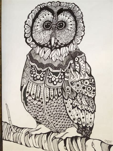 images  zentangle owls  pinterest behance owl doodle