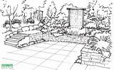 Patio Sketches Waterfall Bench Initial Pergola sketch template