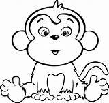 Monkey Colouring Coloring Pages Clipart Clip Spider sketch template