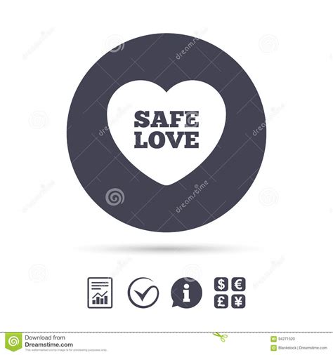 Safe Love Sign Icon Safe Sex Symbol Stock Vector