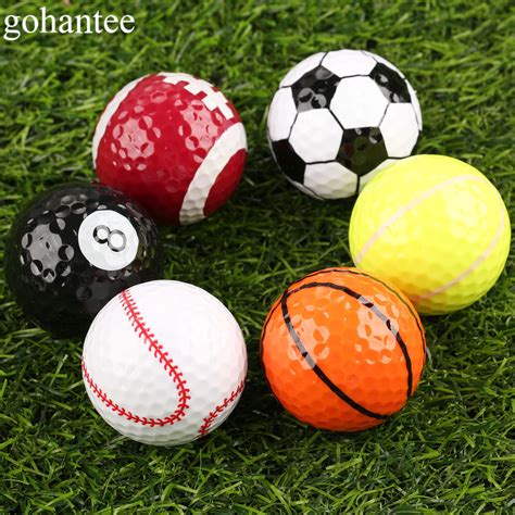 gohantee novelty creative rubber golf balls  kinds  pattern golf game balls similar rugby