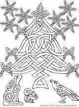 Yule Solstice Pagan Wiccan sketch template