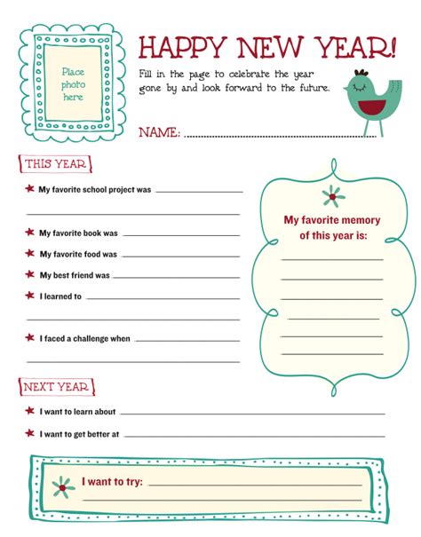 printable  years resolution template scholastic