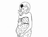 Pregnant Coloring Woman Coloringcrew Happy sketch template