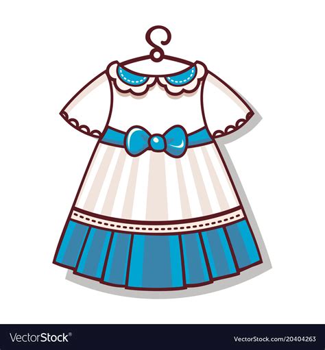 cartoon style dress color   child vector image