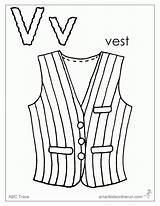 Coloring Library Vest Letter sketch template