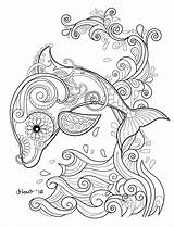 Dolphin Coloring Tale Pages Getdrawings sketch template