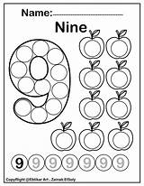 Numbers Marker Apples Freepreschoolcoloringpages Bingo Decoramos Gomets sketch template