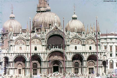 retro photo  venice  saint marks basilica   evintagephotos