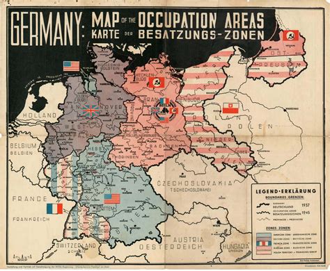 occupation zones  germany    world war printed