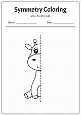 Symmetry Coloring Pages Worksheets Kids Worksheet Worksheeto Activities Via Symmetrical sketch template