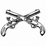 Pistols Crossed Flintlock Webstockreview sketch template