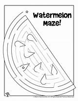 Watermelon Maze Mazes Puzzle Woojr Woo sketch template